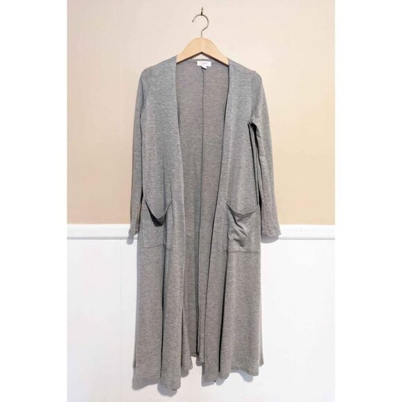 LuLaRoe Gray Sarah Long Sweater Duster Open Front Cardigan Size XS - Picture 1 of 5